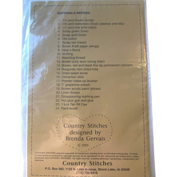Country Stitches 211 Hear The Angels Sing Pattern 18" Uncut Christmas Holiday - Picture 4 of 5